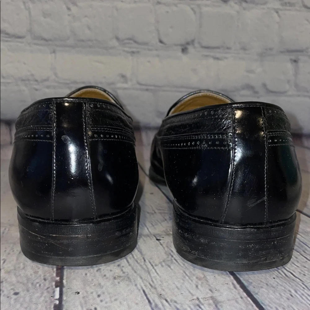 Johnston & Murphy Mens Black Leather Tassel Oxfords Slip-Ons size 11 1/2